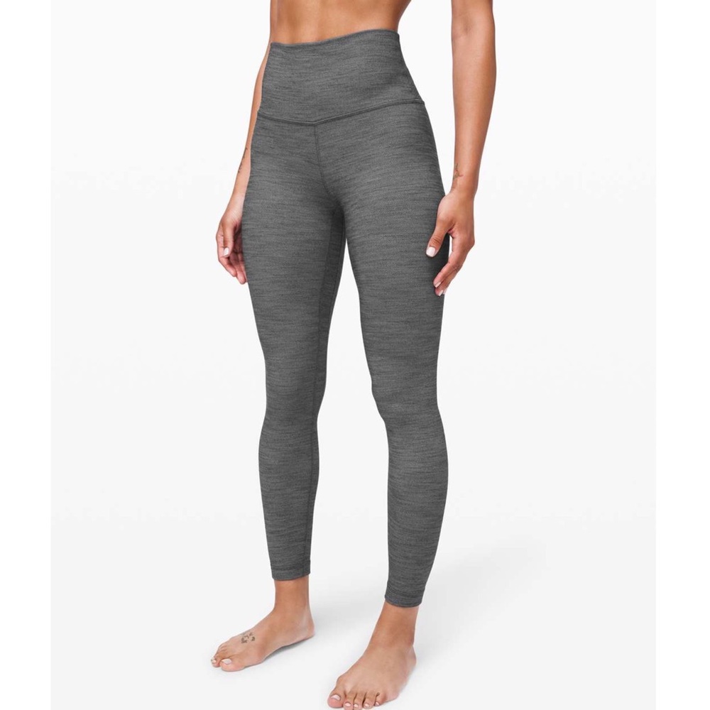 Lululemon Align Pant II 25” Mini Heathered Herringbone Heathered White / Black